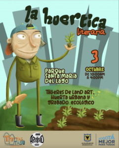 Afiche La Huertica Literaria; 3 octubre 2018.